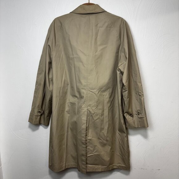 Vintage London Fog Trench Coat Beige Mid-Length Long Sleeve 90s Y2K Men 42 Short - Picture 6 of 6